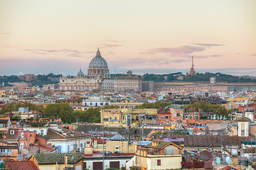 Image showing Rome aerial view with the Papal Basilica of St. Peter