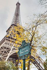 Image showing Avenue Gustave Eiffel sign in Paris, France