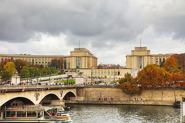 Image showing Trocadero crowded with tourists in Paris