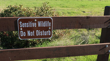 Image showing Sensitive wildlife do not disturb