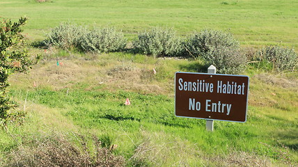 Image showing Sensitive habitat no entry