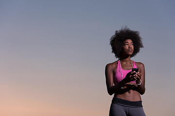 Image showing young african american woman in nature