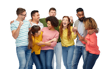 Image showing international group of happy smiling people