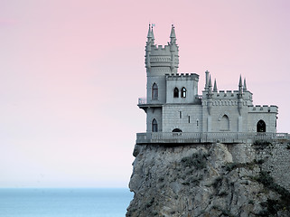 Image showing Swallow's Nest Castle Sideview in Sunset HDR