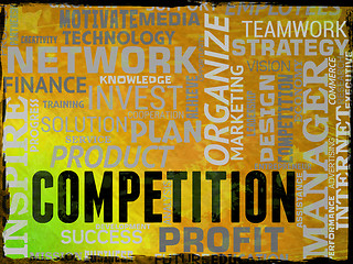 Image showing Competition Words Shows Rivals Adversaries And Opponents
