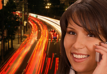 Image showing Businesswoman at night