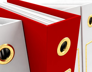 Image showing Red File Amongst White Closeup For Getting Office Organized