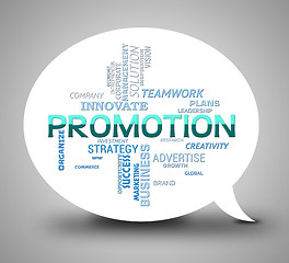 Image showing Promotion Bubble Represents Discounts Communication And Dialog