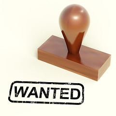 Image showing Wanted Rubber Stamp Shows Needed Required Or Seeking