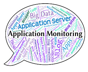 Image showing Application Monitoring Shows Words Text And Monitors