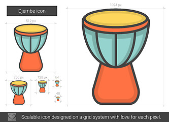 Image showing Djembe line icon.