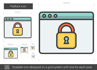 Image showing Padlock line icon.