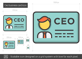 Image showing CEO business card line icon.
