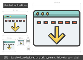 Image showing Batch download line icon.