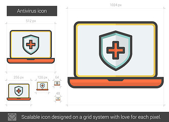 Image showing Antivirus line icon.