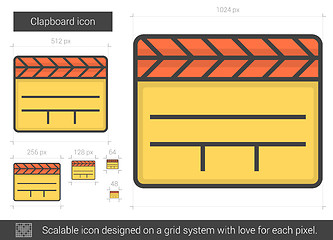 Image showing Clapboard line icon.