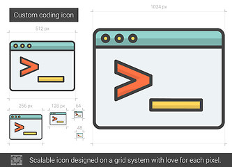 Image showing Custom coding line icon.