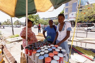 Image showing market on street in Francis Town, Botswana