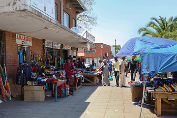 Image showing market on street in Francis Town, Botswana