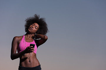 Image showing young african american woman in nature