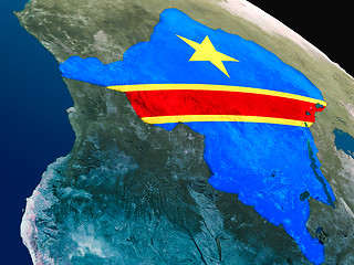 Image showing Flag of Democratic Republic of Congo from space