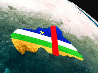 Image showing Flag of Central Africa from space