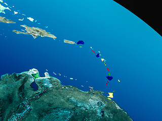 Image showing Flag of Caribbean from space