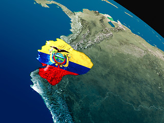 Image showing Flag of Ecuador from space