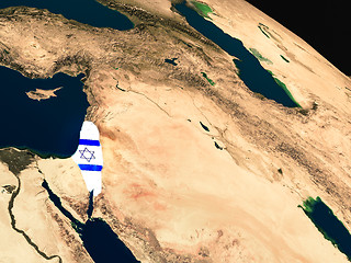 Image showing Flag of Israel from space