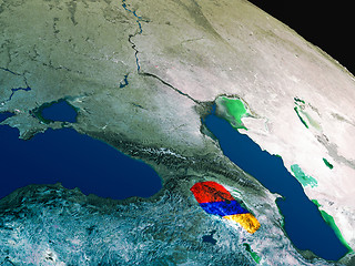 Image showing Flag of Armenia from space