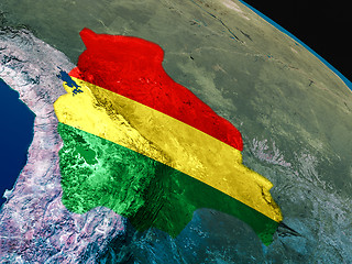 Image showing Flag of Bolivia from space