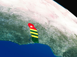 Image showing Flag of Togo from space