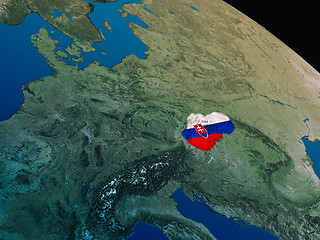 Image showing Flag of Slovakia from space