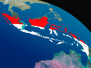 Image showing Flag of Indonesia from space