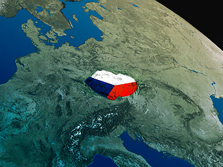 Image showing Flag of Czech republic from space