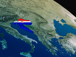 Image showing Flag of Croatia from space