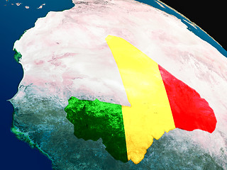 Image showing Flag of Mali from space