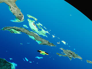 Image showing Flag of Jamaica from space