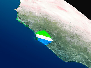 Image showing Flag of Sierra Leone from space