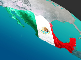 Image showing Flag of Mexico from space