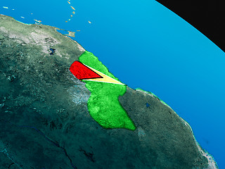 Image showing Flag of Guyana from space
