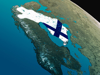 Image showing Flag of Finland from space