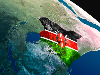 Image showing Flag of Kenya from space