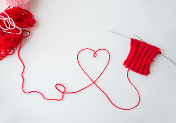 Image showing knitting needles and thread in heart shape