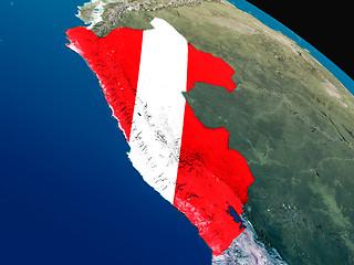 Image showing Flag of Peru from space