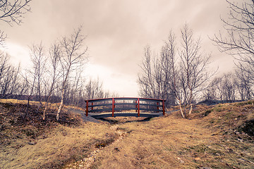 Image showing Small bridge at a dry river