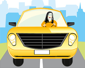 Image showing Girl for meat loaf of the car