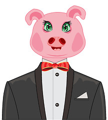 Image showing Pig in suit