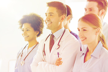 Image showing group of happy doctors at hospital