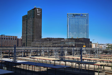 Image showing OSLO, NORWAY – AUGUST 17, 2016: View on railway tracks and mod